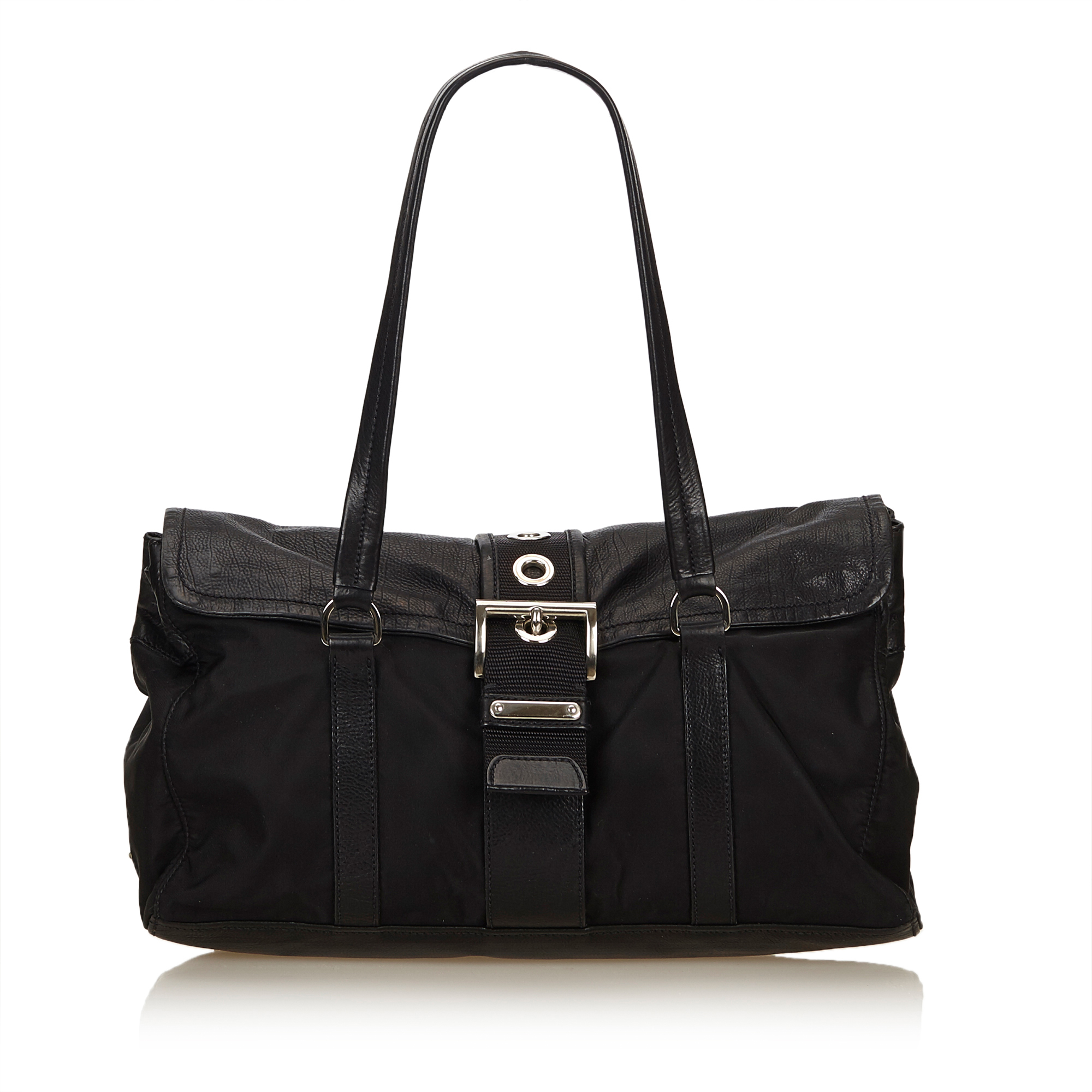 Pre-Loved Prada Black Nylon Fabric Shoulder Bag Italy | eBay