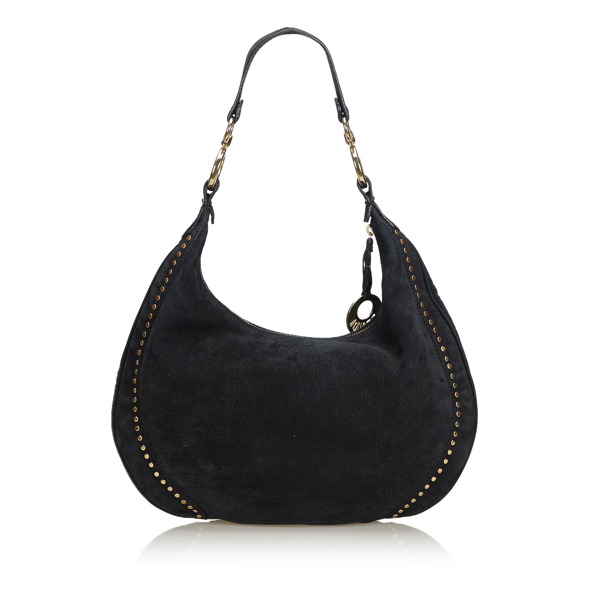 Details About Pre Loved Fendi Black Nubuck Leather Chef Hobo Bag Italy