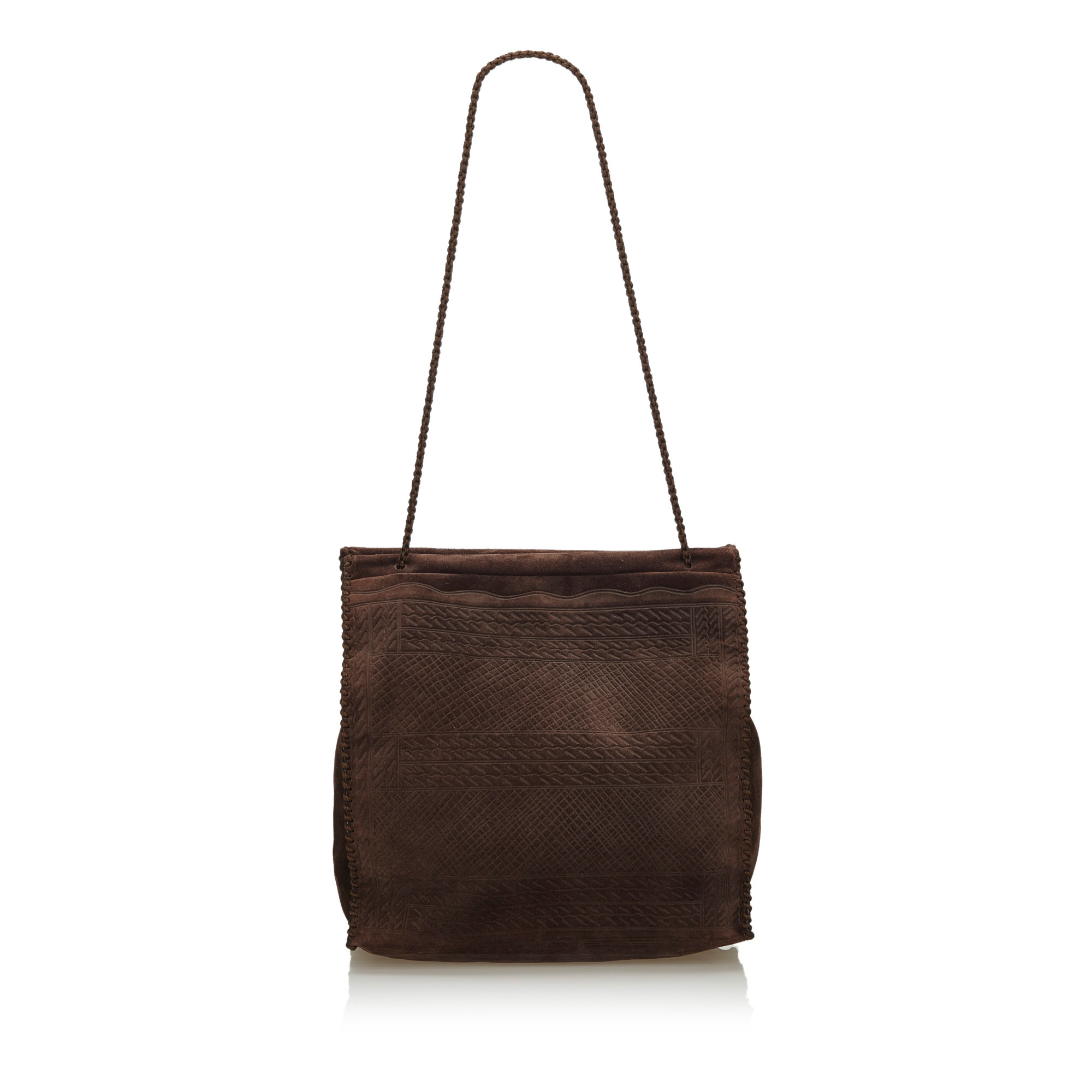 Details About Pre Loved Prada Brown Suede Leather Tote Bag Italy