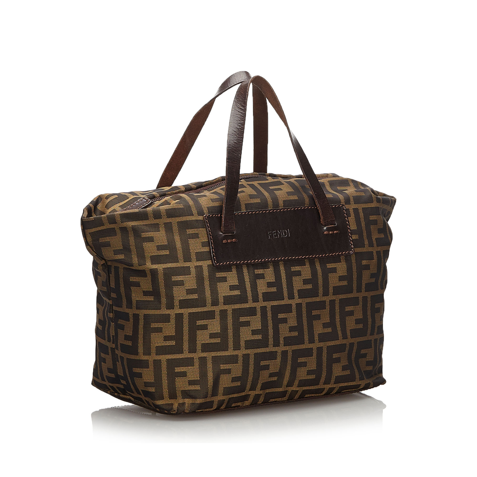 Pre-Loved Fendi Brown Dark Canvas Fabric Zucca Tote Bag Italy | eBay