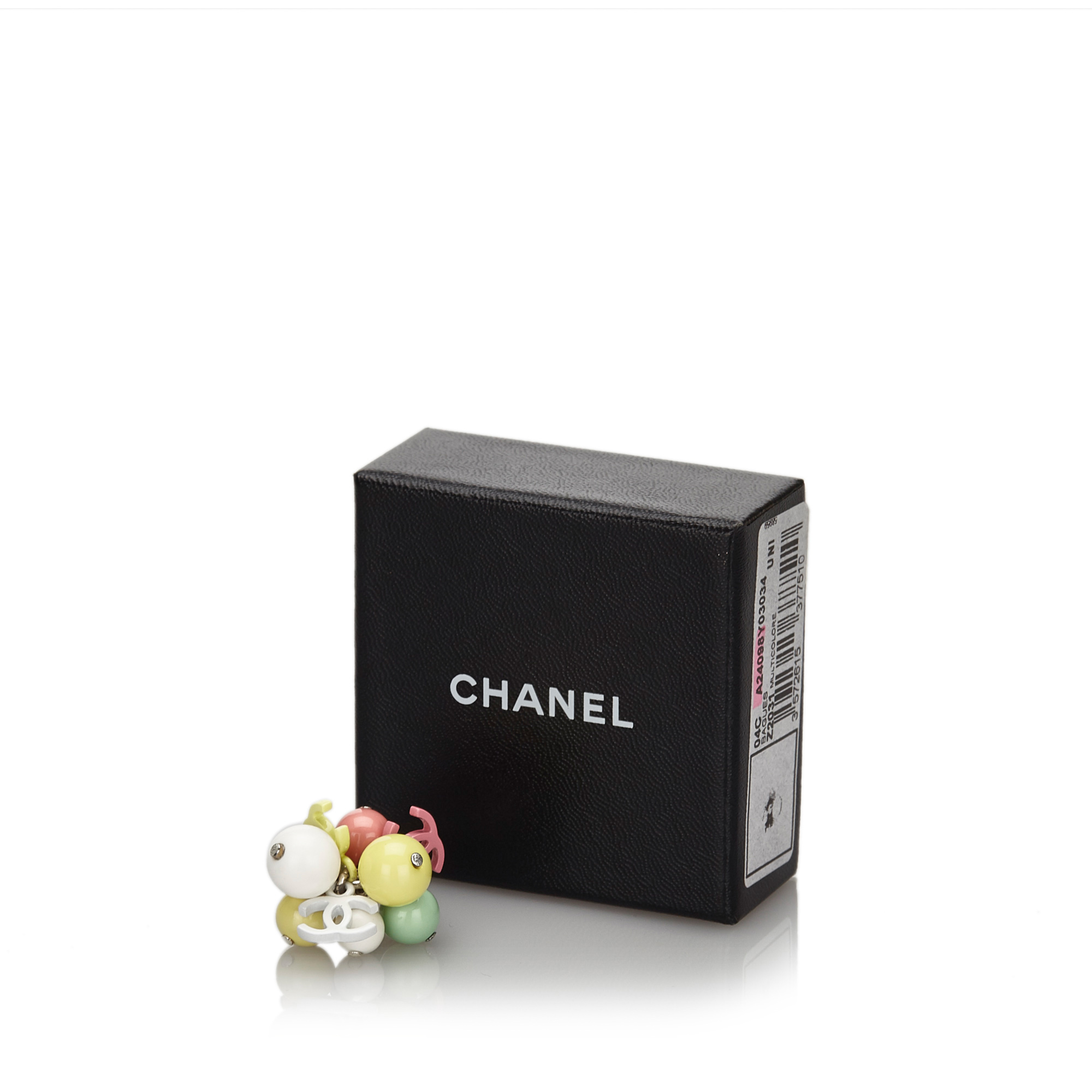 Pre-Loved Chanel White Others Plastic CC Ring France | eBay