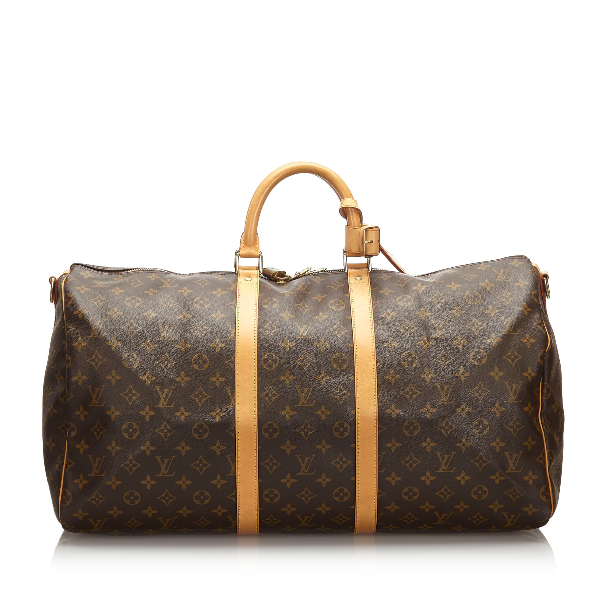 Pre-Loved Louis Vuitton Brown Monogram Canvas Keepall 55 France | eBay