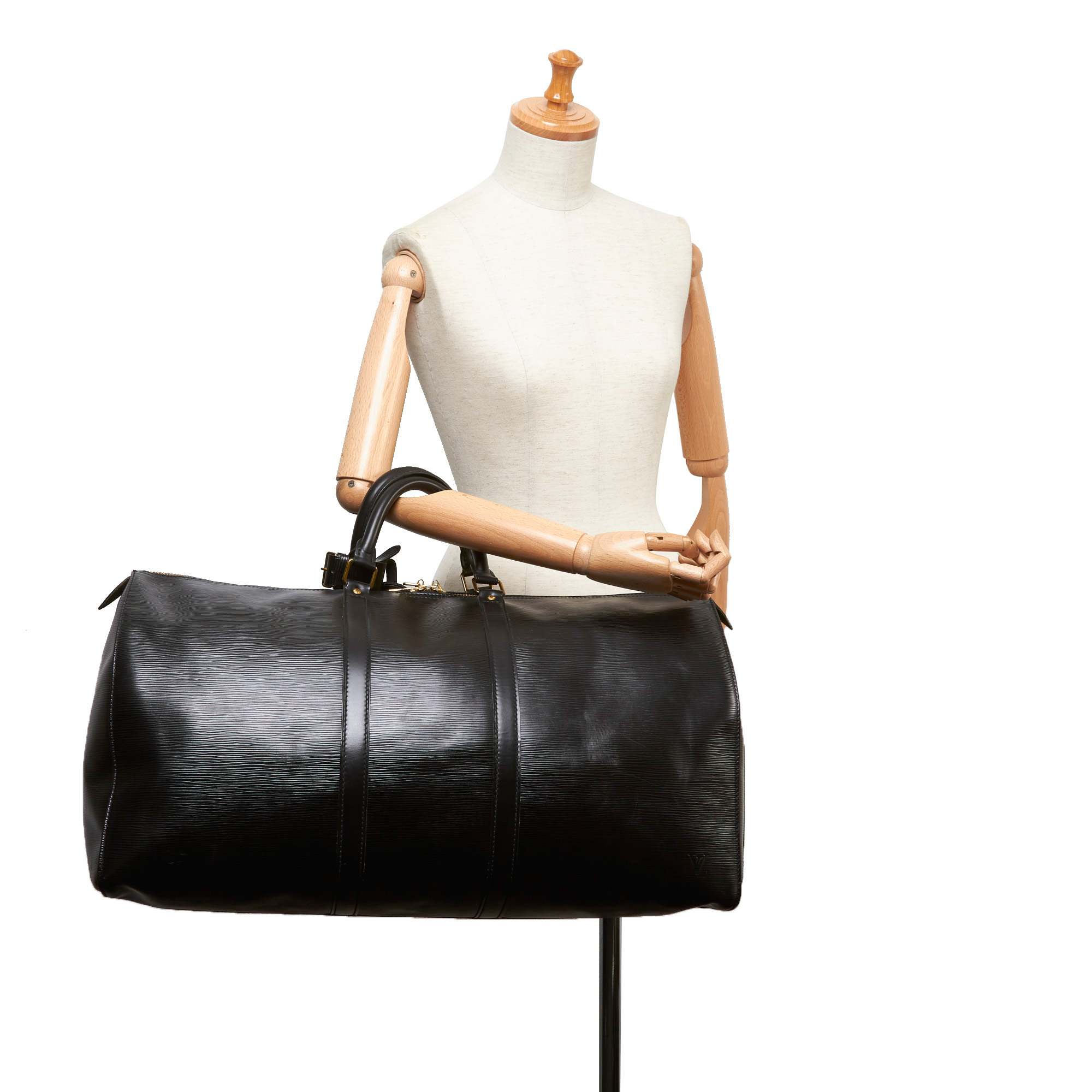 Pre-Loved Louis Vuitton Black Epi Leather Keepall 50 France | eBay