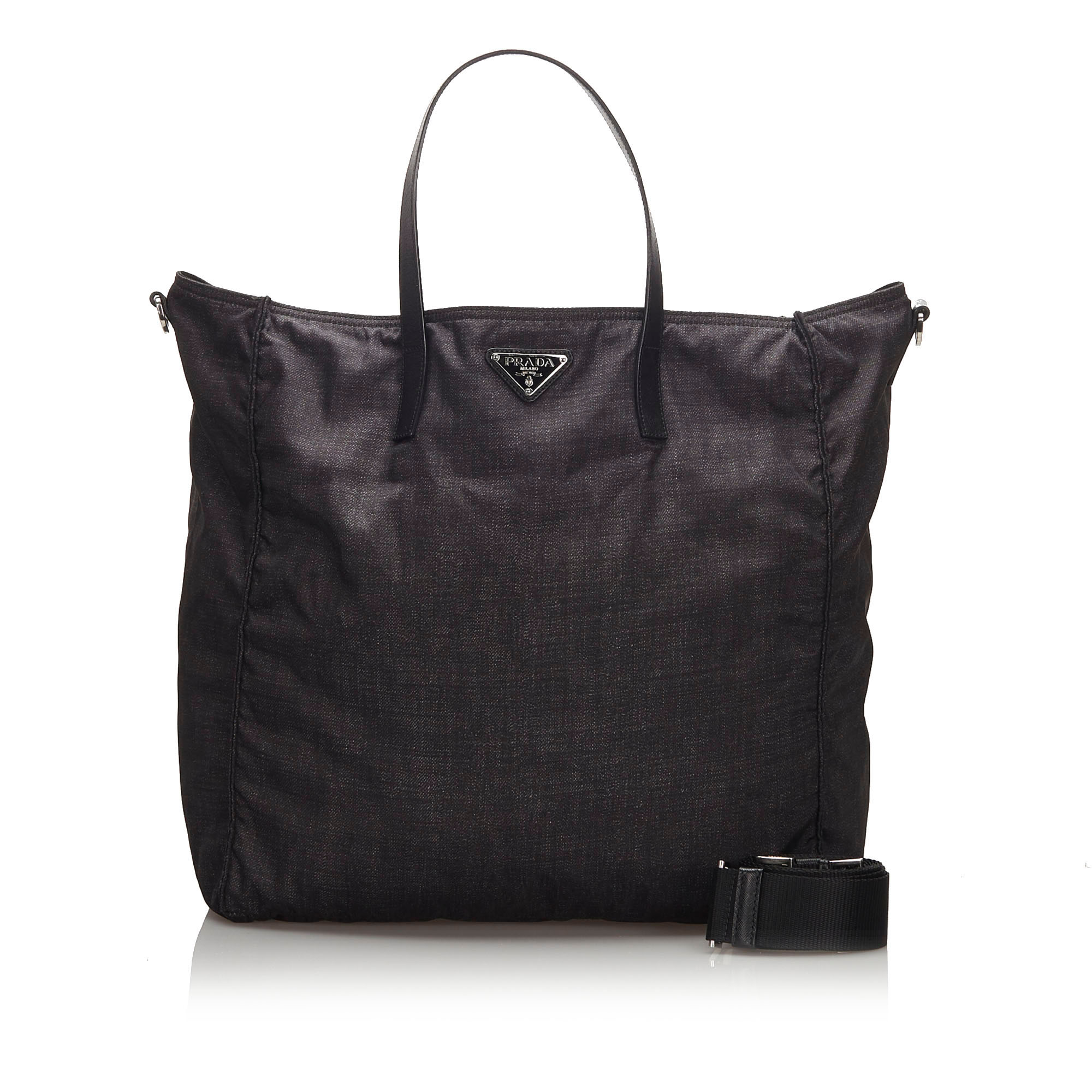 Pre-Loved Prada Black Nylon Fabric Tote Bag Italy | eBay
