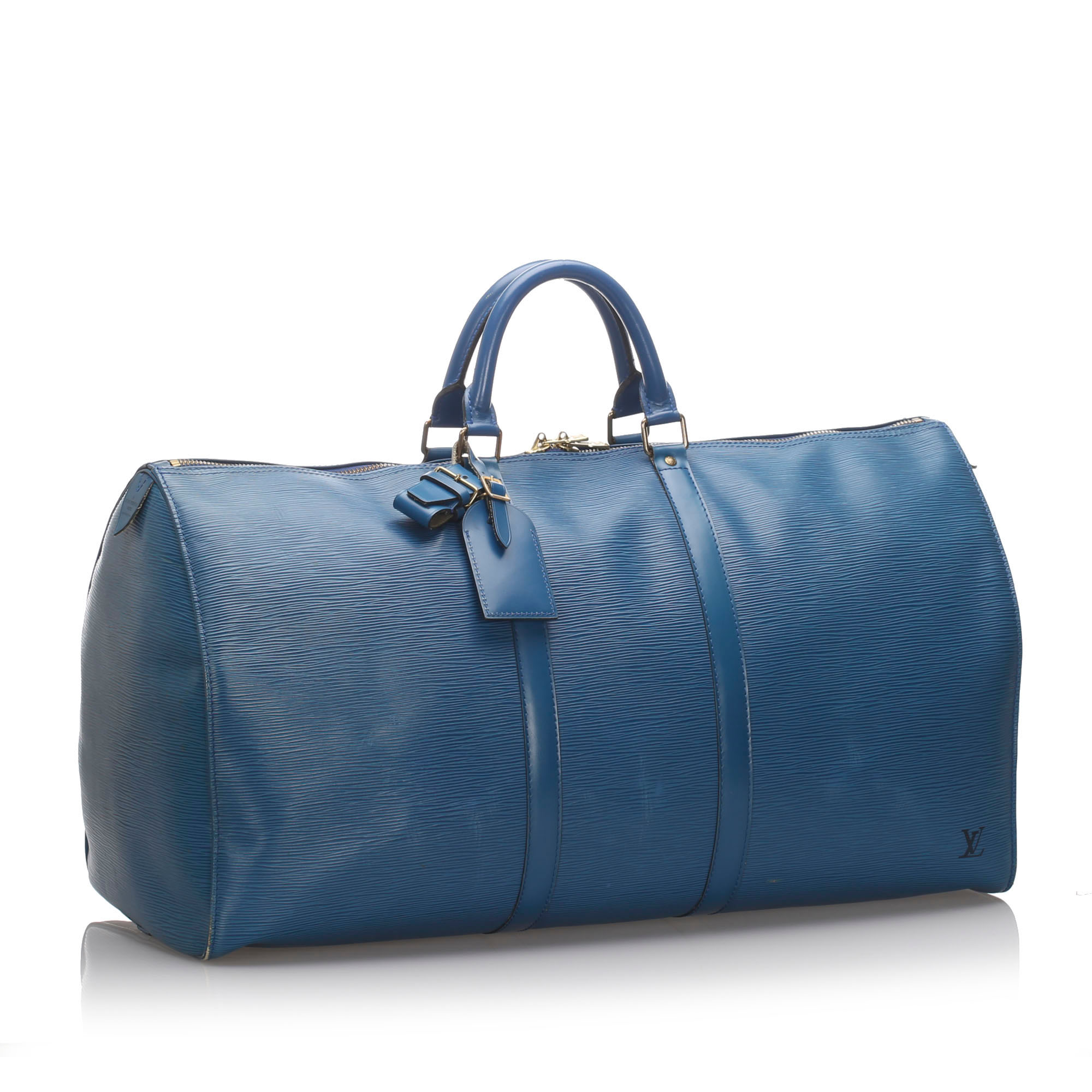 Pre-Loved Louis Vuitton Blue Epi Leather Keepall 50 France | eBay
