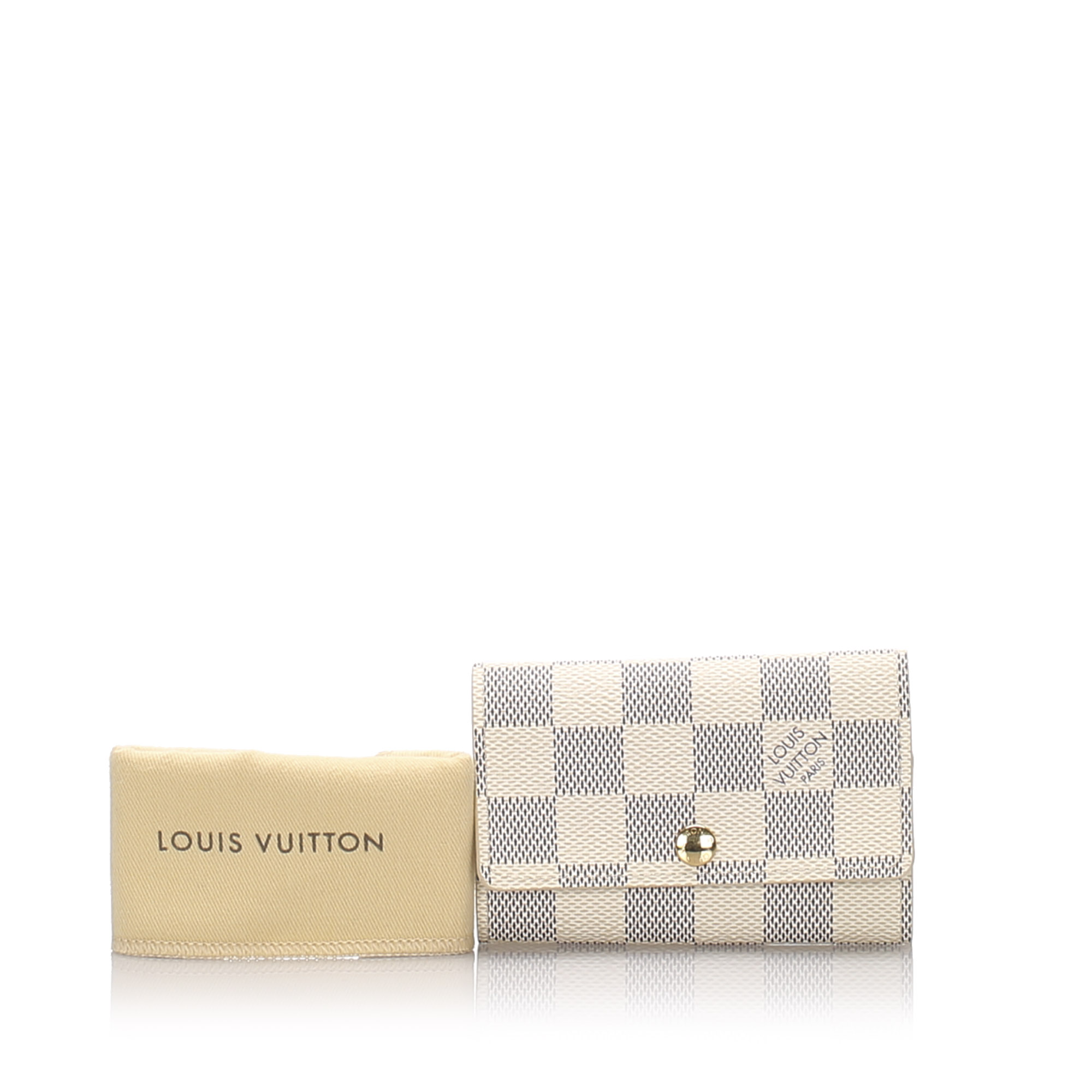 Pre-Loved Louis Vuitton White Damier Canvas Azur 6 Key Holder France | eBay
