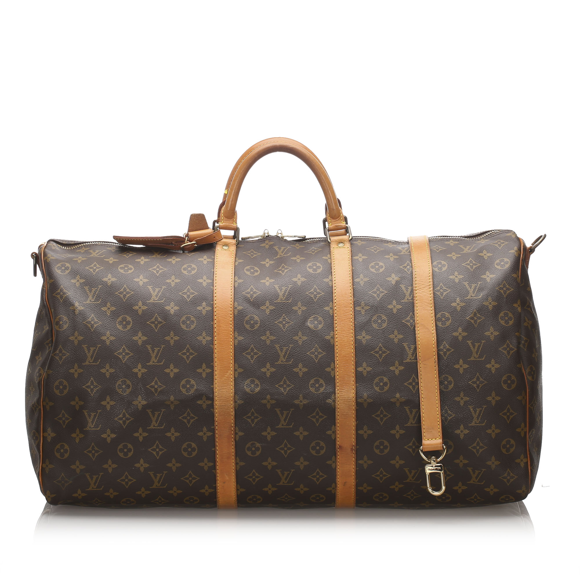 Pre-Loved Louis Vuitton Brown Monogram Keepall Bandouliere 60 France | eBay