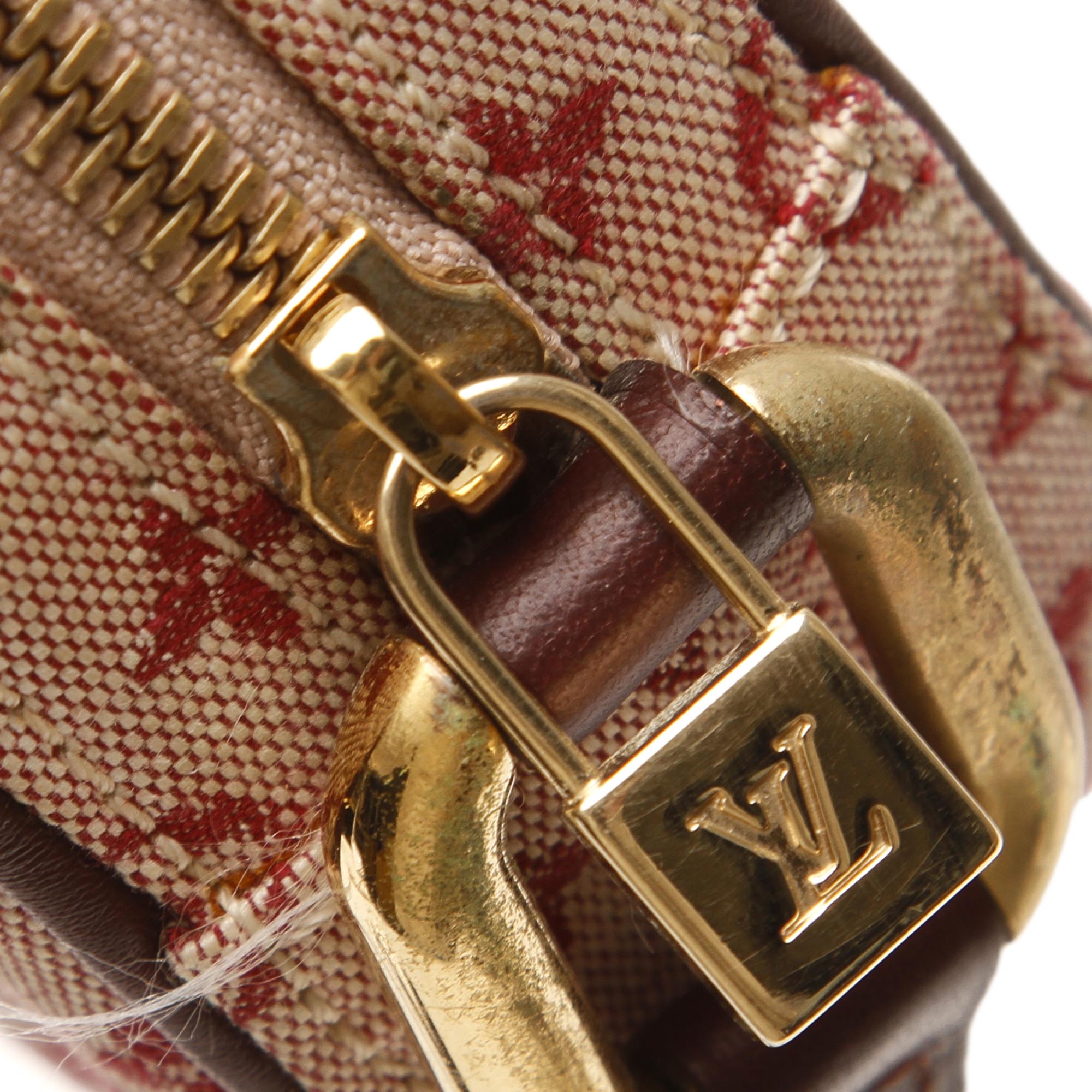 Pre-Loved Louis Vuitton Red Cotton Fabric Monogram Mini Lin Juliette MM France | eBay
