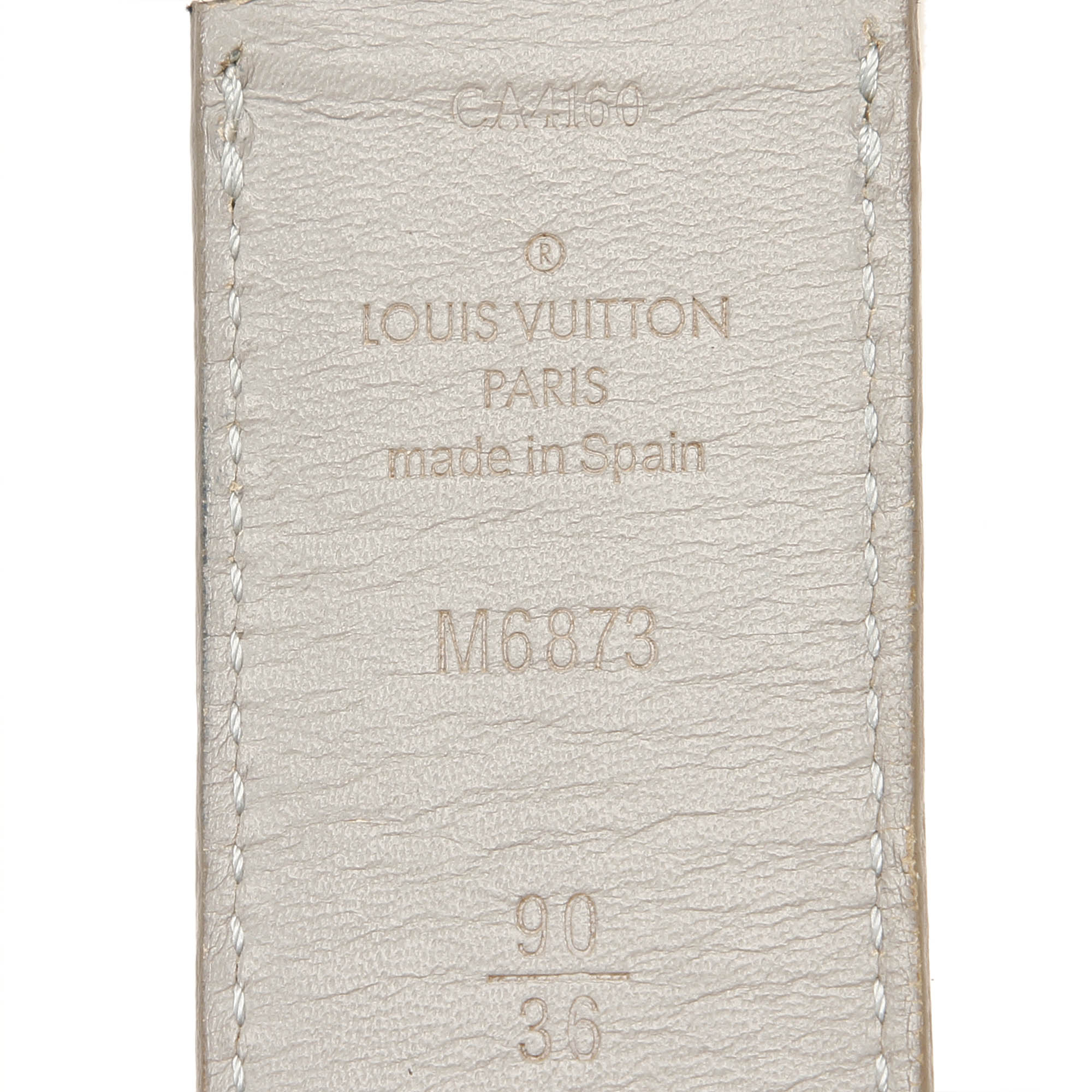 Pre-Loved Louis Vuitton White Calf Leather Damier Infini Belt Spain | eBay