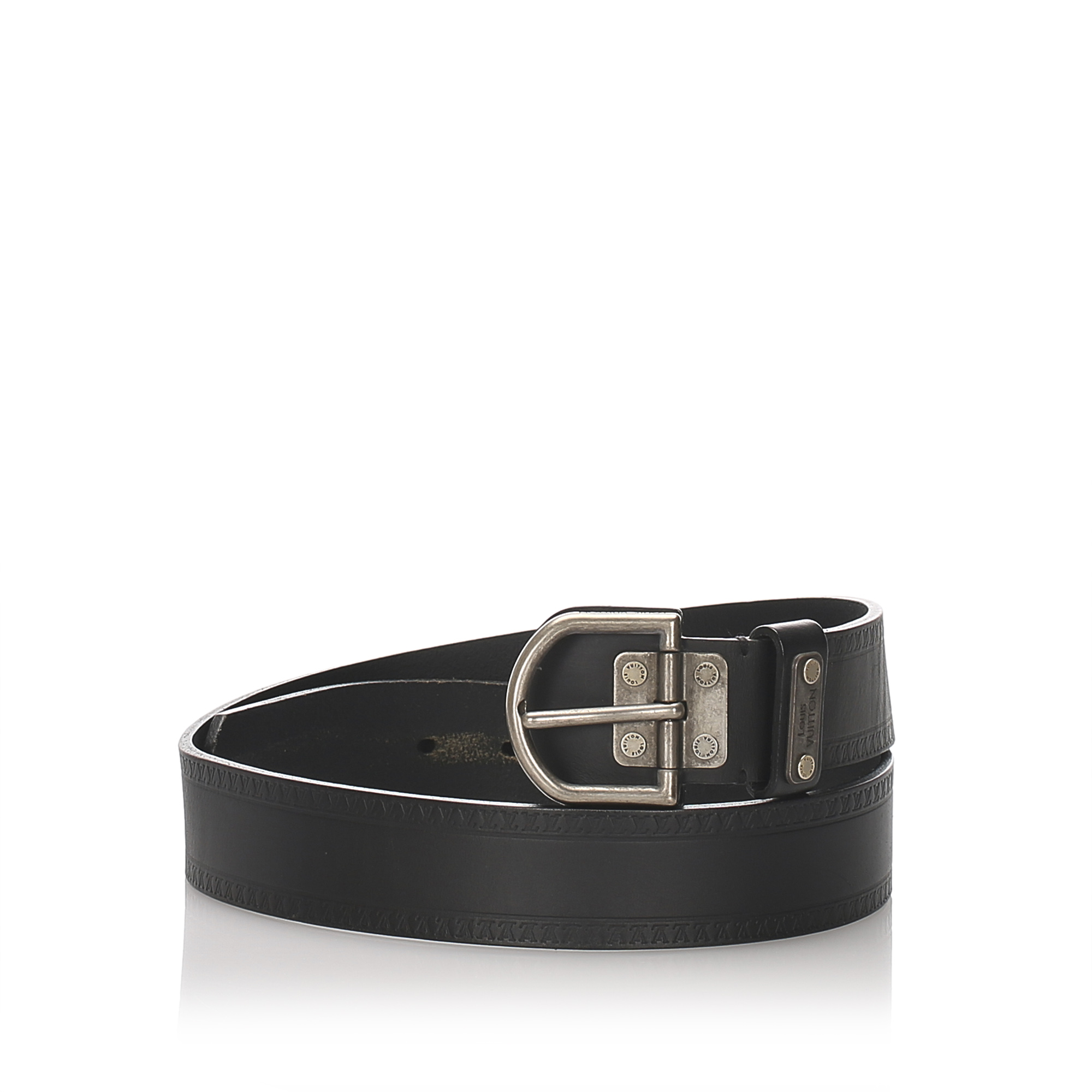 Pre-Loved Louis Vuitton Black Calf Leather Belt France | eBay