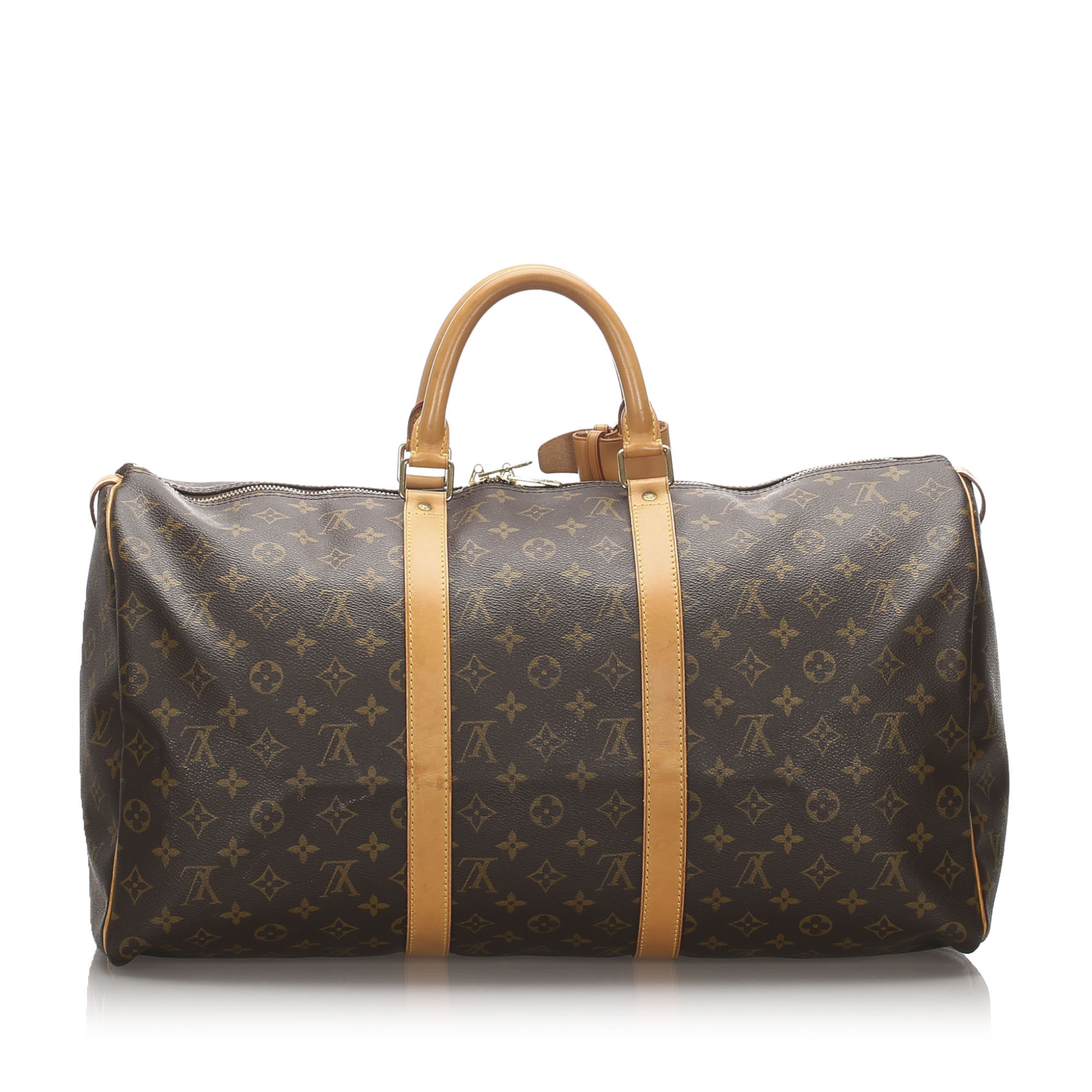 A black damier ebene canvas weekend bag by Louis Vuitton. - Bukowskis