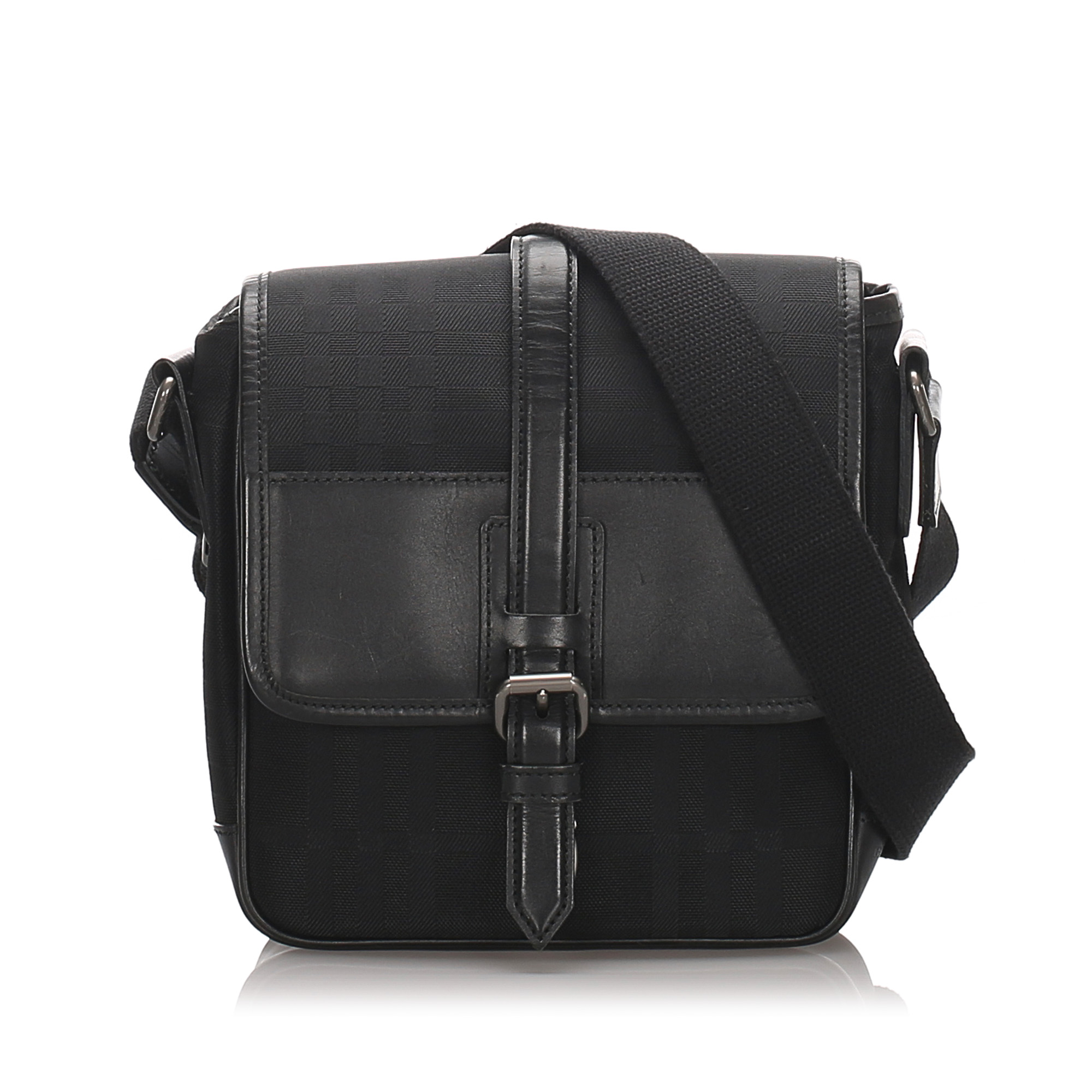 black fabric crossbody bag