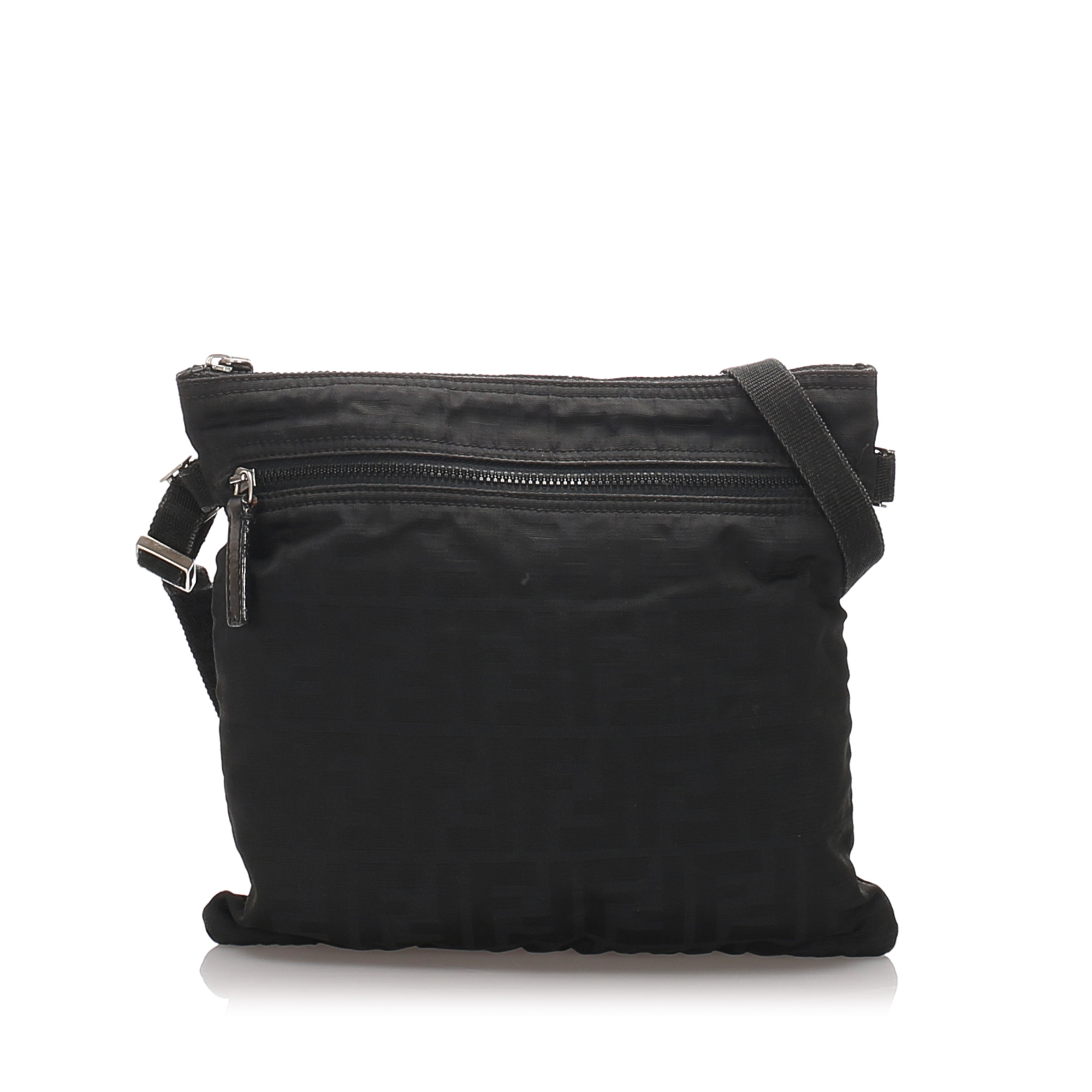 Pre-Loved Fendi Black Nylon Fabric Zucca Crossbody Bag Italy | eBay